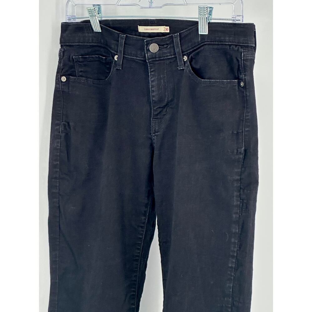 Levi’s Women’s 30 Curvy Bootcut Jeans Black Mid Rise Stretch Flare Denim Classic - Picture 3 of 11